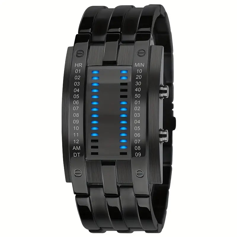 Fashion Creative LED Sports Electronic Watch, Unisex 2-in-1 Digital Display with Blue Light, Durable Steel Band, Ideal for Students and Friends, Perfect Holiday Gift, Student Accessory, Sleek Watch Design,