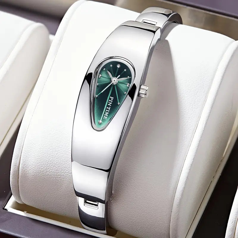 1pc PINTIME Quartz Watch - Y2K Retro Water Drop Design, Zinc Alloy Case & Strap, Quartz Movement, Unisex Fashionable Wristwatch for Men & Women, Multiple Styles & Colors Available, Party Accessory, Sleek Watch Design, Durable Watch Fac