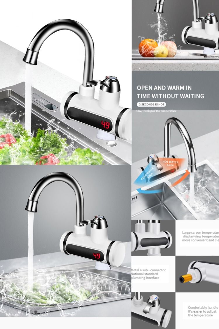 Instant Electric Water Heater Faucet with LED Temperature Display – Fast Heating Tap for Kitchen & Bathroom