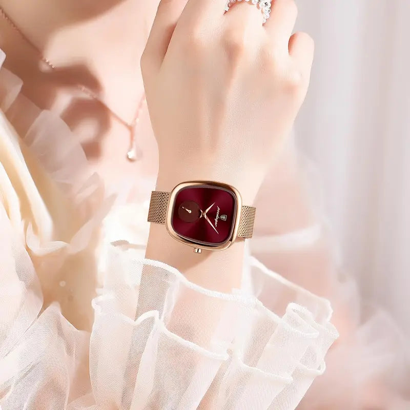 POEDAGAR Waterproof ultra-thin stainless steel ladies square watch fashion students Korean leisure elegant simple luxury new quartz wristwatch., Elegant Timepiece, Daily Wear Watch, Minimalist Design, Durable Material, Precision Timekeeping, Ladies